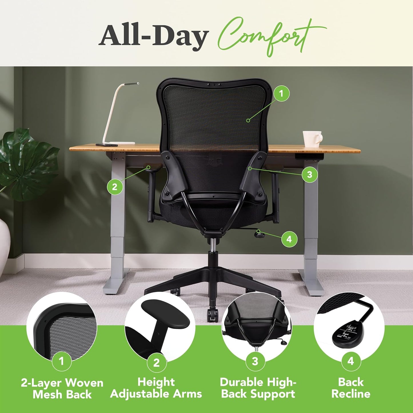 Wave High Back Swivel Desk Chair