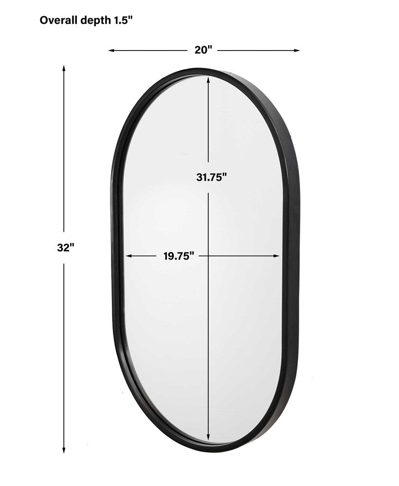 VARINA OVAL MIRROR, BLACK