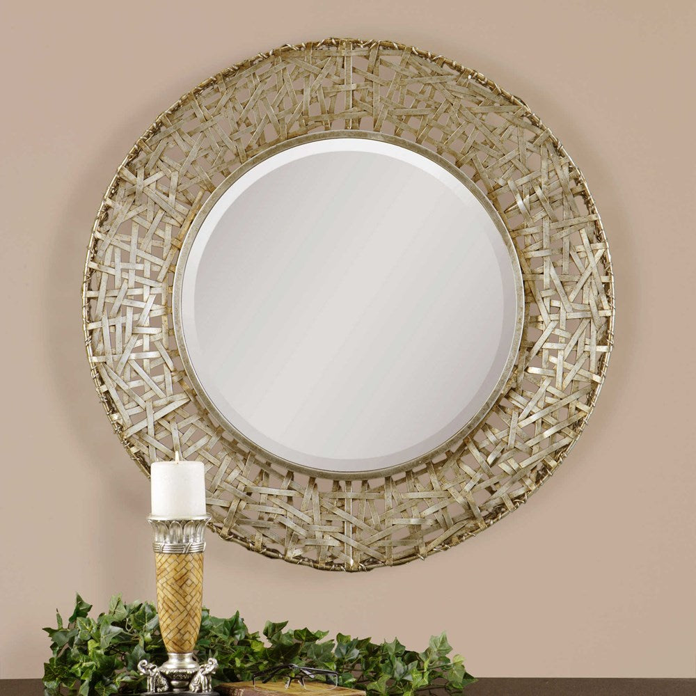 ALITA ROUND MIRROR, CHAMPAGNE