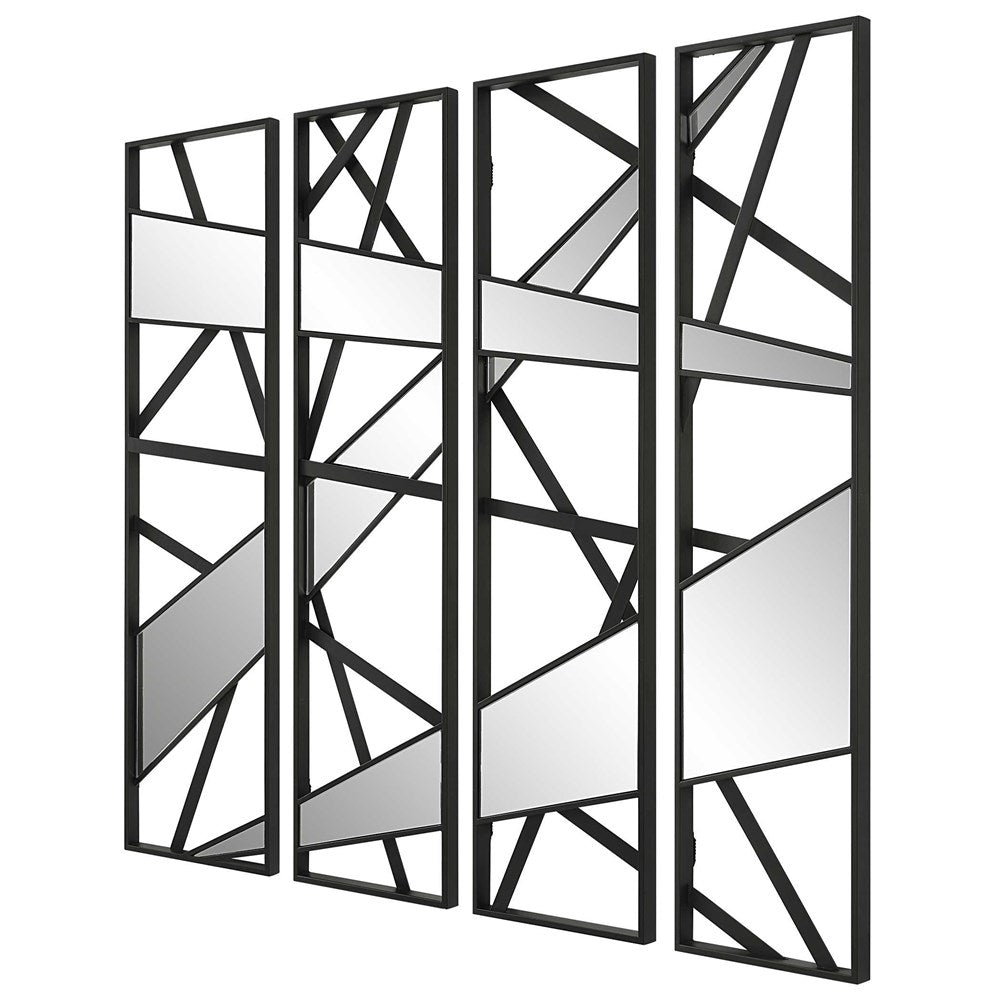 LOOKING GLASS MIRRORED WALL DECOR, S/4