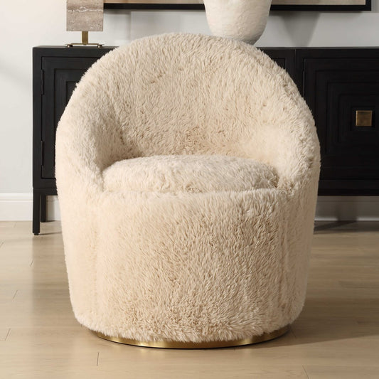 CRUE SWIVEL CHAIR, SHEEPSKIN