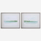 GREEN RIBBON COAST FRAMED PRINTS, S/2