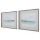 GREEN RIBBON COAST FRAMED PRINTS, S/2