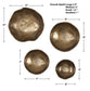 LUCKY COINS METAL WALL DECOR, BRASS, S/4