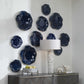 ABELLA CERAMIC WALL DECOR, COBALT, S/3