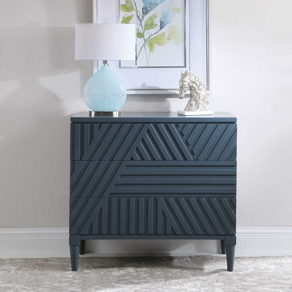 COLBY 3 DRAWER CHEST, BLUE