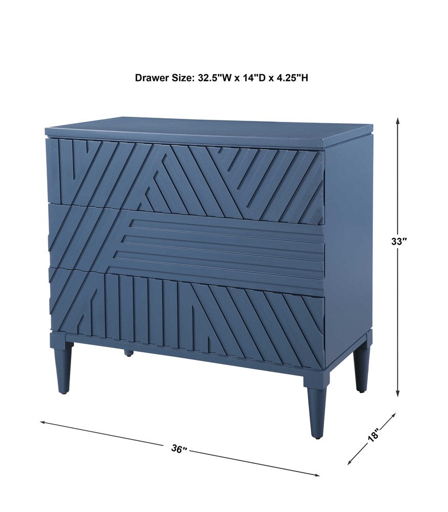 COLBY 3 DRAWER CHEST, BLUE