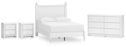 Mollviney Full Panel Bed with Dresser and 2 Nightstands