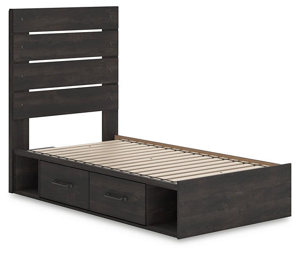 Hollivern Twin Panel Bed with Storage