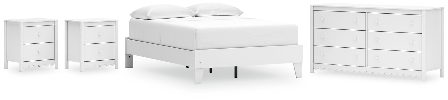 Hallityn Full Platform Bed with Dresser and 2 Nightstands