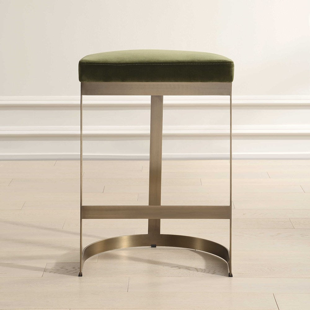 IVANNA COUNTER STOOL, BRASS - MOSS