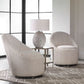 Crue Swivel Chair, Ivory