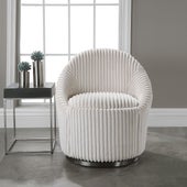 Crue Swivel Chair, Ivory