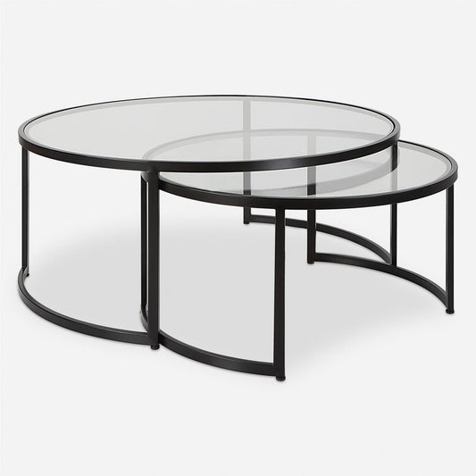 Rhea Nesting Coffee Tables, Black, S/2