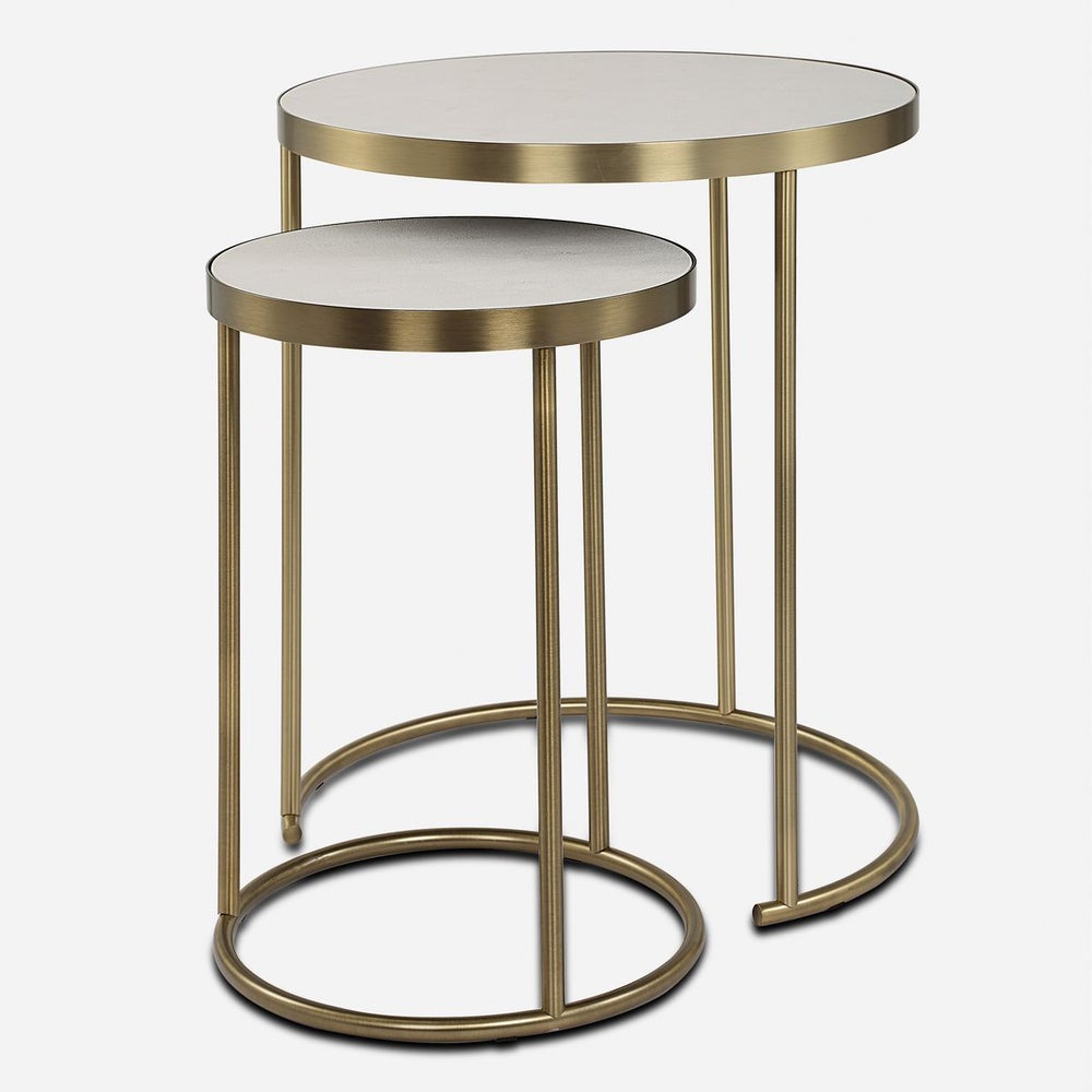 Aragon Nesting Tables, S/2, White