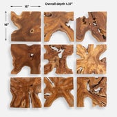 Talia Wood Wall Decor, S/9