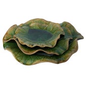 Abella Ceramic Wall Decor, Green, S/3