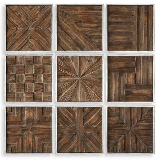 Bryndle Squares Wood Wall Decor, S/9