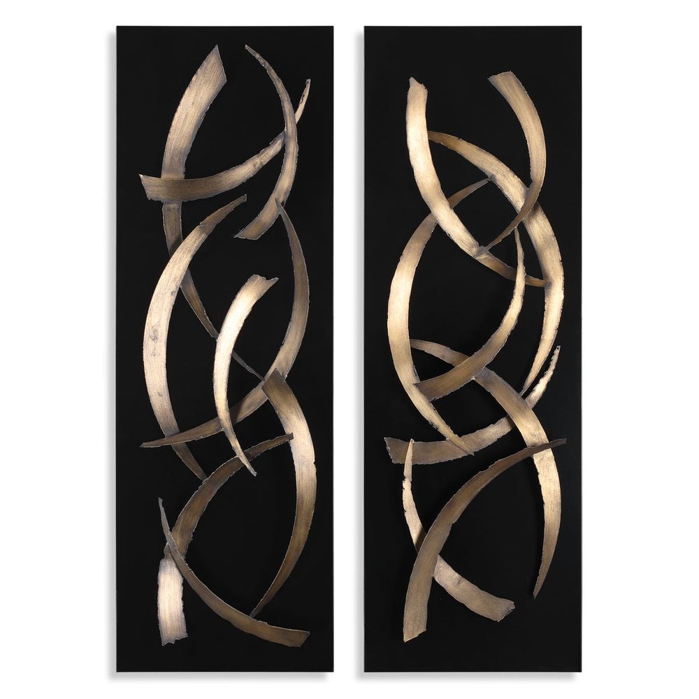 Brushstrokes Metal Wall Panels, S/2