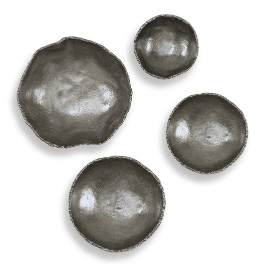 Lucky Coins Metal Wall Decor, Nickel, S/4