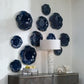 Abella Ceramic Wall Decor, Cobalt, S/3