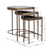 India Nesting Tables, Gold, S/3