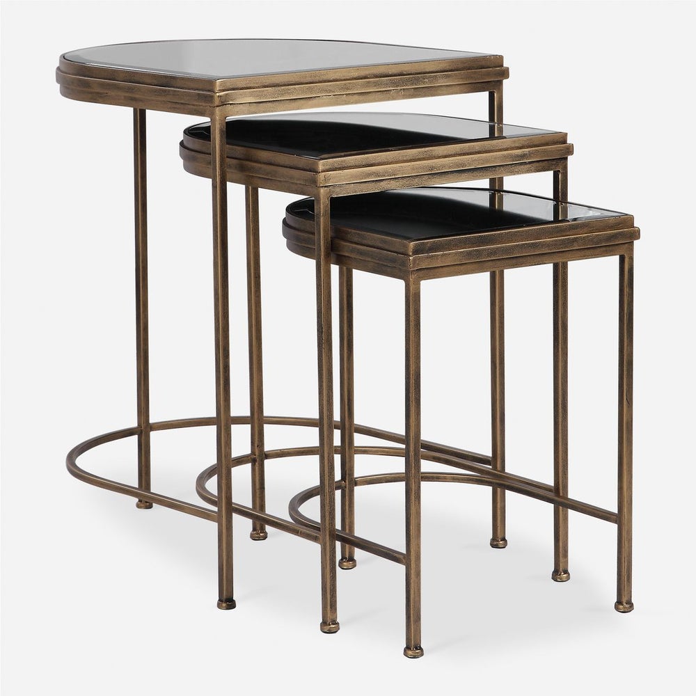 India Nesting Tables, Gold, S/3