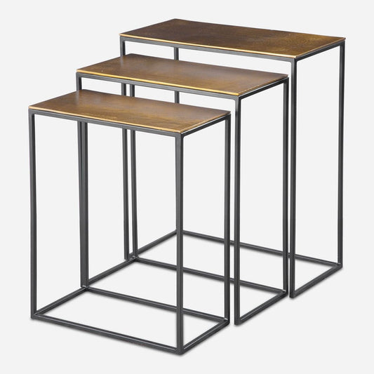 Coreene Nesting Tables, Gold, S/3