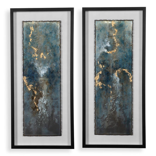 Glimmering Agate Framed Prints, S/2