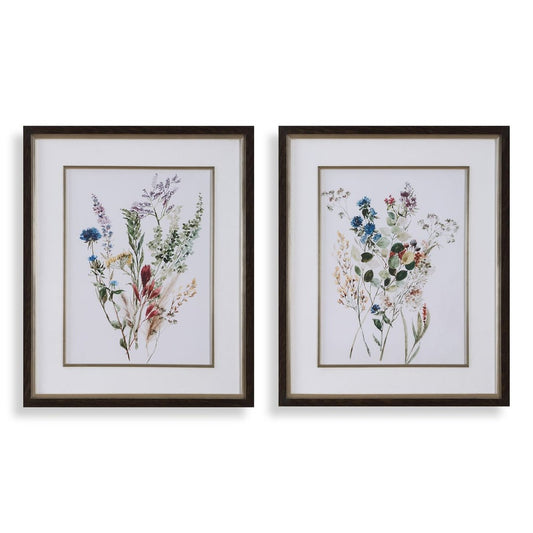 Delicate Flowers Framed Prints, S/2