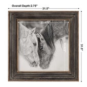 Custom Black and White Horses Framed Print