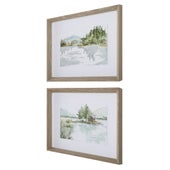 Serene Lake Framed Prints, S/2