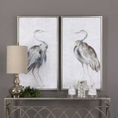 Summer Birds Hand Painted Canvases, S/2