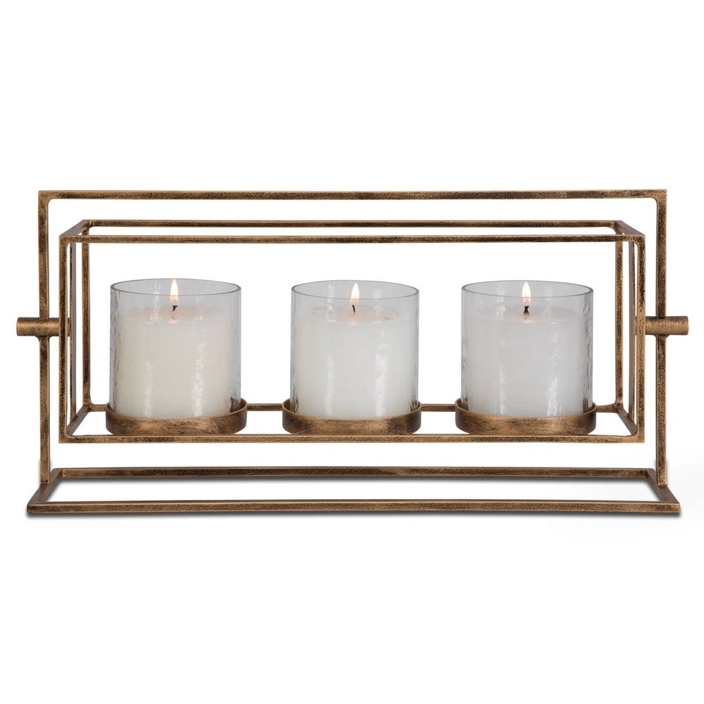 Wenman Triple Candleholder, Gold