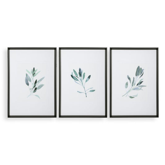 Simple Sage Framed Prints, S/3