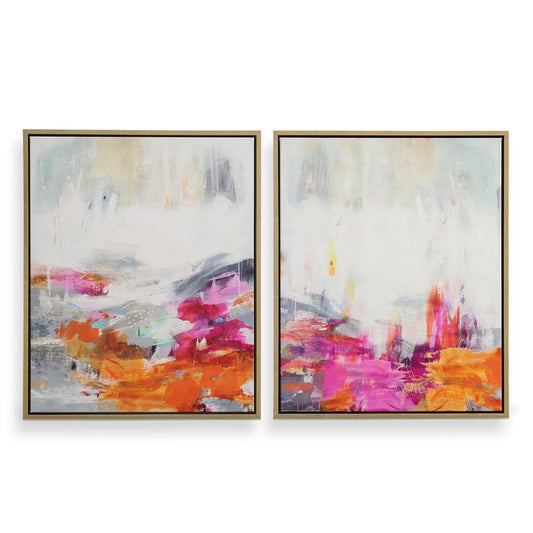 Color Theory Framed Canvases, S/2