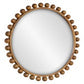 Cyra Wood Round Mirror, Walnut