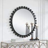 Cyra Round Mirror, Black