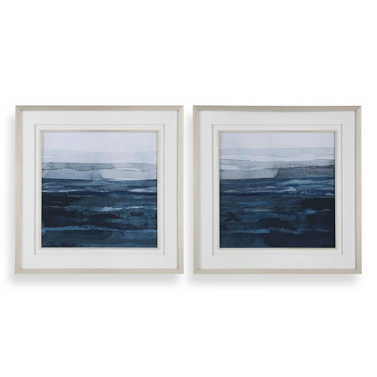 Rising Blue Framed Prints, S/2