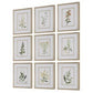 Botanical Flowers Framed Prints, S/9