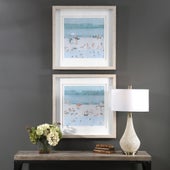 Sea Glass Sandbar Framed Prints, S/2