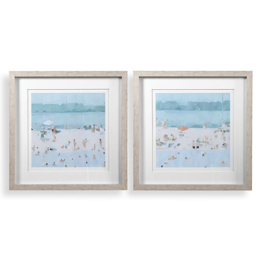 Sea Glass Sandbar Framed Prints, S/2