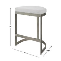 Ivanna Counter Stool, Silver - White