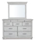 Kanwyn Queen Panel Bed with Storage with Mirrored Dresser and 2 Nightstands