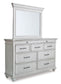 Kanwyn King Panel Bed with Mirrored Dresser and 2 Nightstands