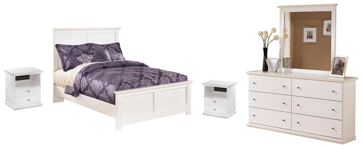 Bostwick Shoals Full Panel Bed with Mirrored Dresser and 2 Nightstands