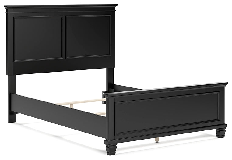 Lanolee Full Panel Bed with Mirrored Dresser, Chest and 2 Nightstands