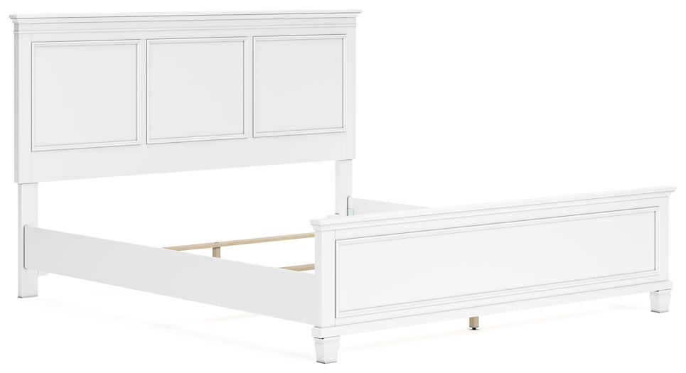 Fortman California King Panel Bed with Mirrored Dresser