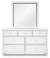 Fortman King Panel Bed with Mirrored Dresser